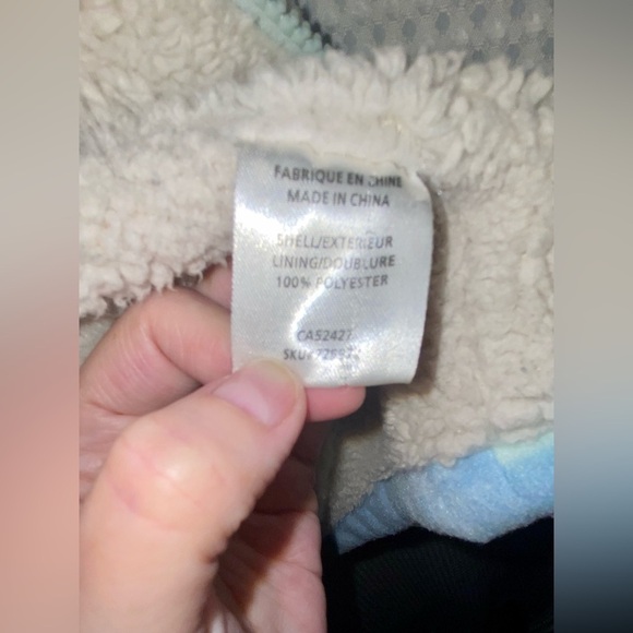 Women’s Vintage hooded full zip mint and blue fleece Jacket with polar bears S/M - Picture 9 of 15